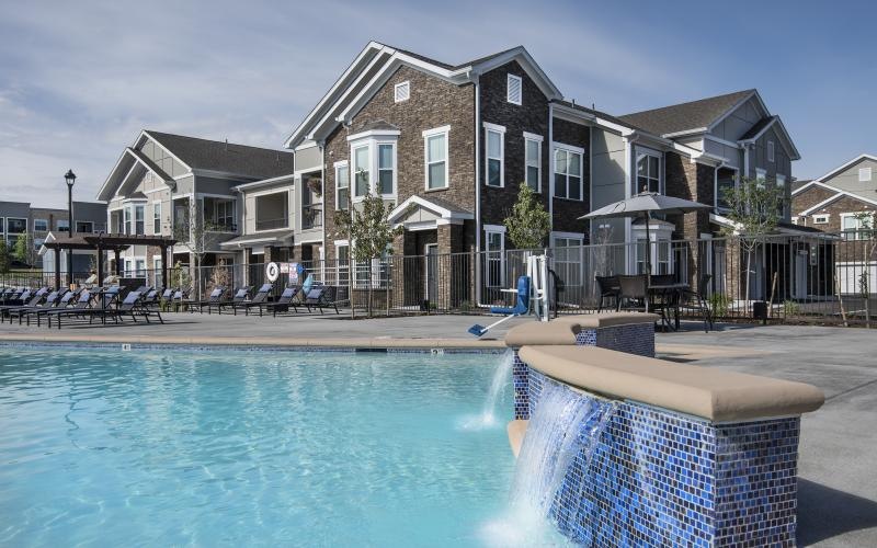 a pool in a backyard