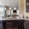a kitchen with a marble counter top